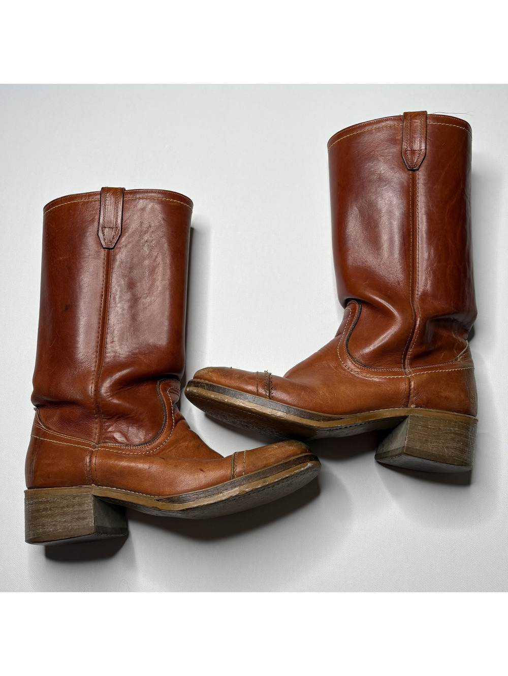 Vintage Leather Western Work Boots Mens Size 9.5 D